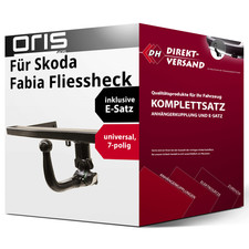 Anhängerkupplung abnehmbar + E-Satz 7pol universell für Skoda Fabia 06- neu