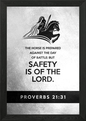 Proverbs 21 31 Framed Wall Art Poster Canvas Print Picture