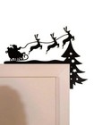 Christmas Doorframe Decor – Santa & Reindeer Plastic Holiday Decoration