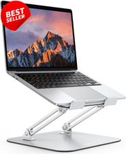 Ergonomic Metal Laptop Stand Adjustable Riser Cooling for 10  17.2in Silver - US