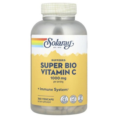 2 X Solaray, Buffered Super Bio Vitamin C, 1,000 mg, 360 VegCaps (500 mg per Cap