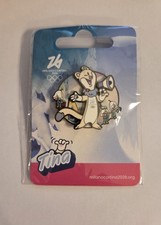 MILAN MILANO 2026 WINTER OLYMPIC TINA WITH MEGAPHONE & FLOS MASCOT PIN ON PIN