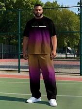 Men's Outfit 2 Piece Set Shirt Pants Suit PLUS SIZE BIG 5XL