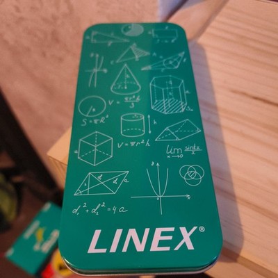 Linex Maths Set for Students, Geometry in a Tin, 10 Pieces, Pack of 1 