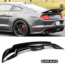 Fits 2015-2023 Ford Mustang Gt Coupe Gloss Black Wicker Bill Trunk Spoiler Wing