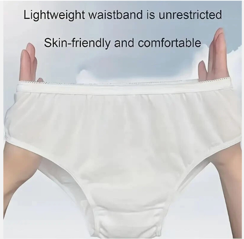 8Pcs Cotton Disposable Underwear for Women Pantie for Travel Spa Hospital Stay