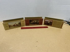 Lot of 3 Vintage Clarcor J. L. Clark Fine Art Metal Calendar Letterholder 1980’s