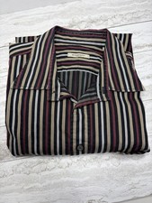 Burberry London Shirt Mens 2XL Vertical Stripes Button Up LS Vintage Made In USA
