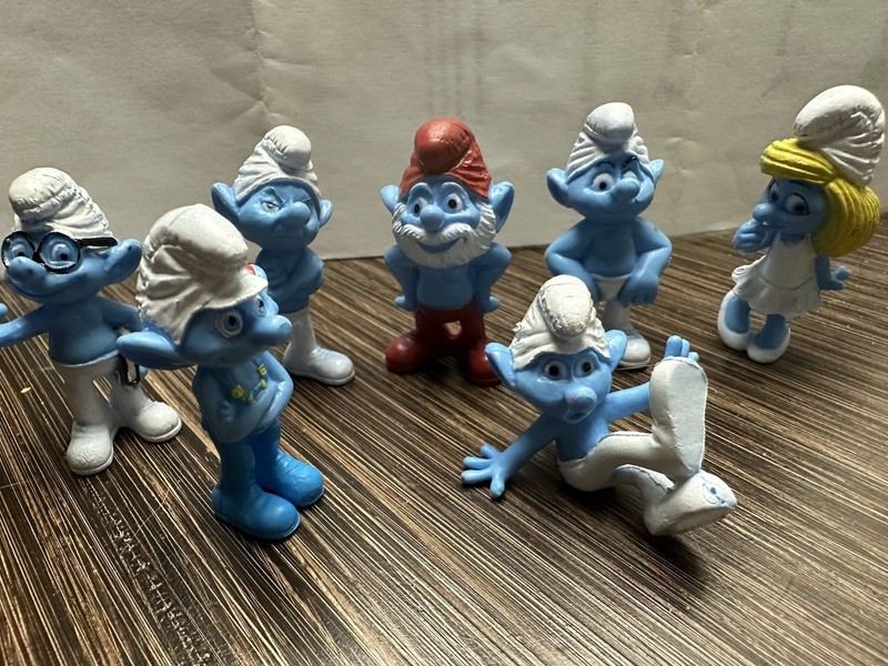 McDonald’s Happy Meal Smurf Figure Lot of 7 Toys Set Bundle