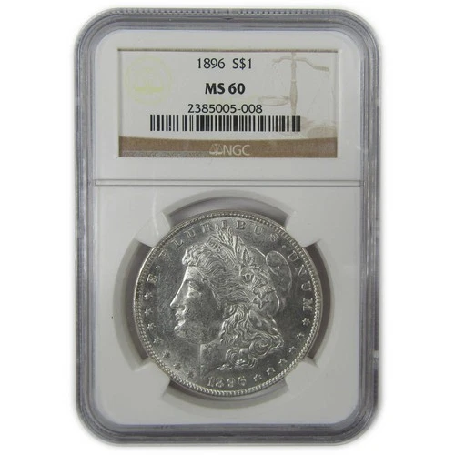 1896 Morgan Dollar MS 60 NGC Silver Uncirculated $1 Coin SKU:CP59
