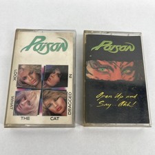 Lot of 2 Poison Cassette Tested Look What The Cat Dragged In  Open Up  Say Ah