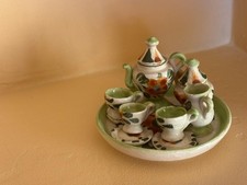 Vintage hand painted 10 piece miniture tea set