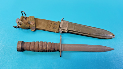 米軍　US　WW2　M1バヨネット（刃身切断タイプ）　鞘とグリップ WWII US Military M1 Carbine Imperial Bayonet Knife + USM8A1