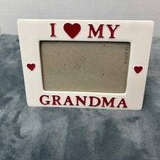 Ceramic I Love My Grandma Picture Frame Hearts 4x6