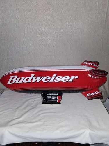 Vintage Budweiser Beer Inflatable 30" Blimp Bud One Airship Advertising Blow Up