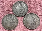 MORGAN SILVER DOLLAR COINS. LOT OF 3 CIRCULATED 1882-P  PRE.1921  LOT # 7