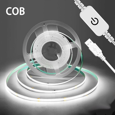 5V USB COB LED Strip Lights TV Backlight High Density Flexible DIY Deko 6.56ft