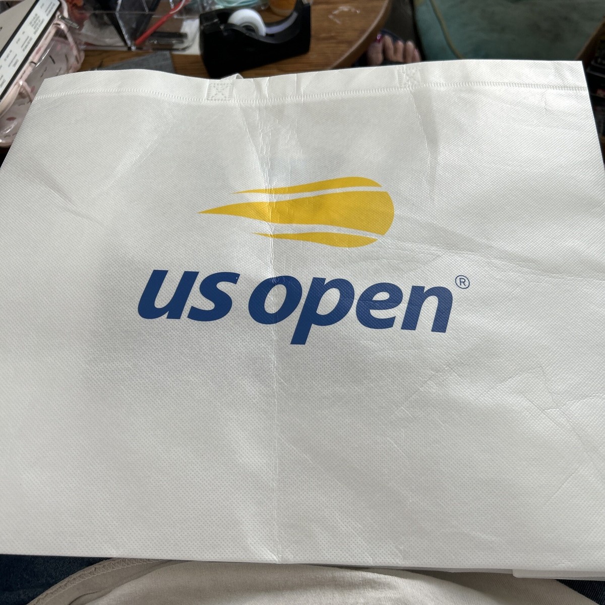 US Open Tennis AMEX Large Shopping Bag Collectible Reusable White 