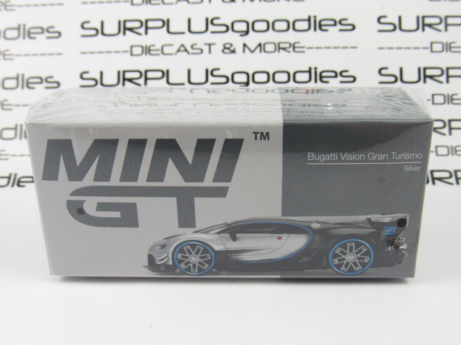 2022 TSM Model Mini-GT 1:64 Silver BUGATTI VISION GRAN TURISMO #MGT00369-L