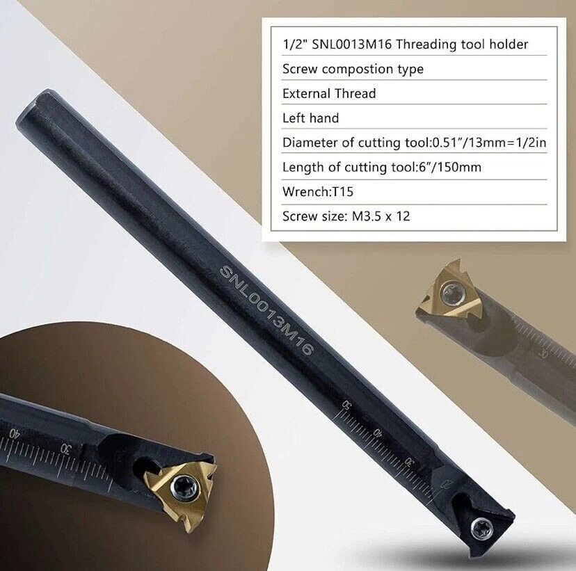 SNR0013M16+SNL0013M16 Internal Threading Tool Holder +10PC 16ER 16IR AG60 insert - Image 4 of 4