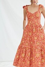 New Anthropologie Amber Eyelet Midi Dress Atelier  1756 Size S