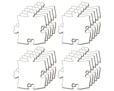 Blanko Puzzle-Teile unendlich, Herz-Nase, weiß, Set 20 Teile, aus HDF, Gestalten - Bild 1 von 3