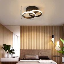 Modern Black Ceiling Light LED Acrylic Lamp Flush Mount Chandelier Living Room