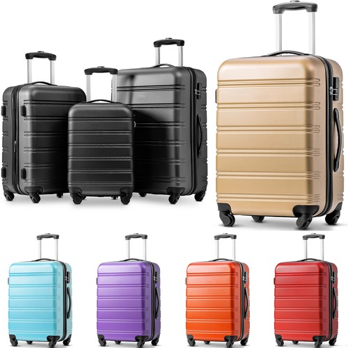 Hard Shell Suitcase Set Large Cabin Hand Luggage Travel Bag Lock 20 24 28 Inch eBay