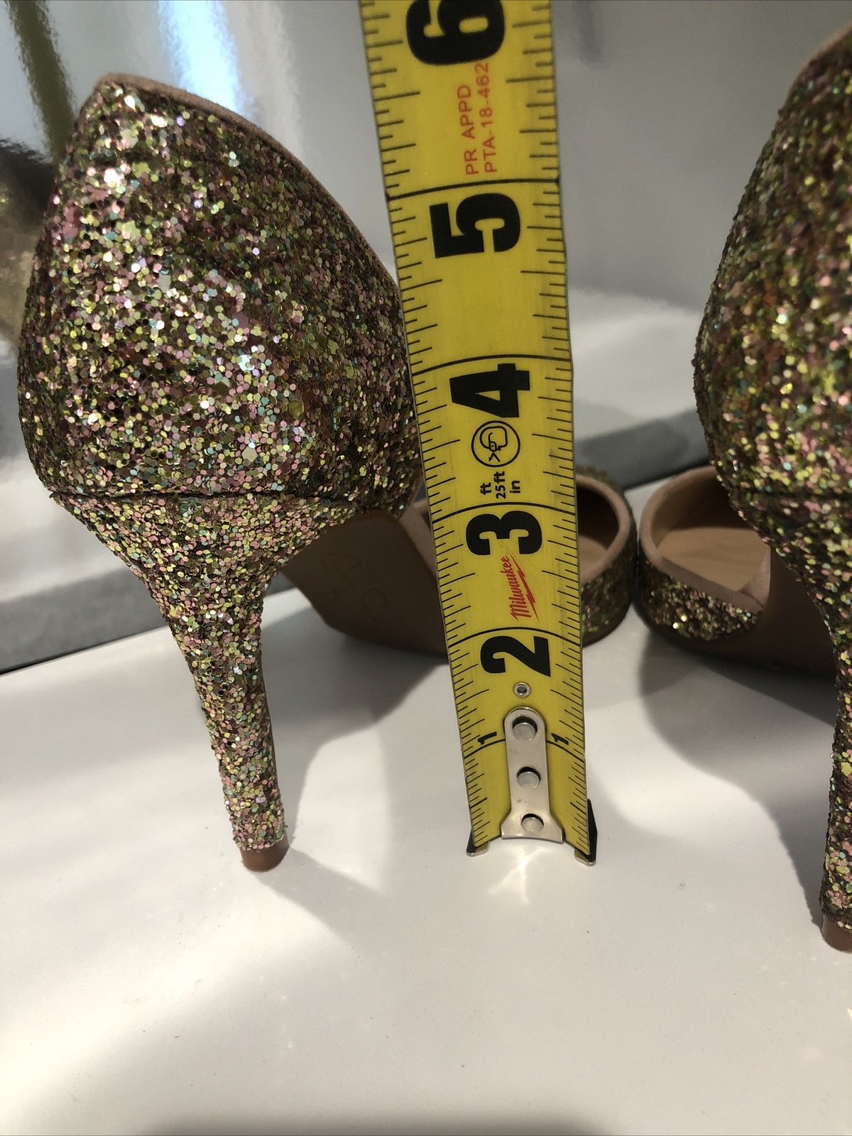 Jessica Simpson 3 Inch Gold Glitter Kitten heels Eu S… Gem