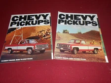 1977 CHEVY PICKUPS BROCHURE + '77 CHEVROLET C/K TRUCKS CATALOG -- 2 For 1 Deal