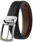 Men's Reversible Classic Dress Belt Italian Top Grain Leather Black Brown Tan