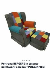 Poltrona Patchwork FISSA CON POGGIAPIEDI COMPLETAMENE SFODERABILE