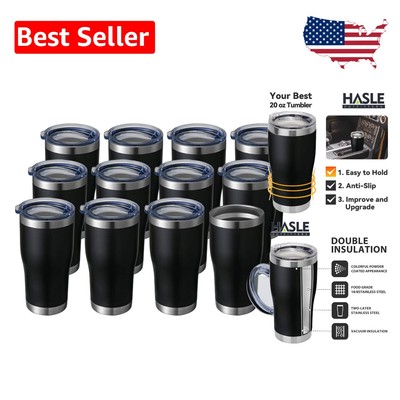 Double Wall 20 oz Stainless Steel Tumblers with Lids   Perfect for Travel & Home