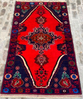 Vintage Afghan Hand knotted Rug Boho Rug Medallion Rug Home Decor Rug,4x6 ft