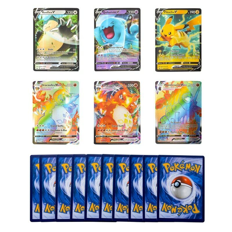 100pcs French Version Pokemon Card Featuring GX EX TAG TEAM VMAX MEGA Game  Cards