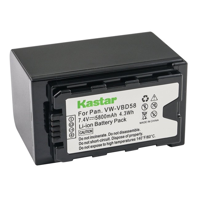 VWVBD58 Battery & LED Super Fast Charger for Panasonic HCMDH2 MDH2M