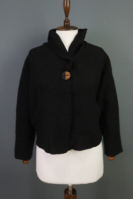 ELEMENTE CLEMENTE Black  Long Sleeve Collared Cardigan Sweater Size 2