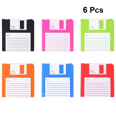  6PCS Floppy Disk Shape Untersetzer Beschreibbare Wärmeisolierung Geschirr Pad