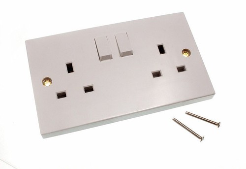 5 X Presa Elettrica Spina 13 Amp 2 - Doppia Interruttore Bianco