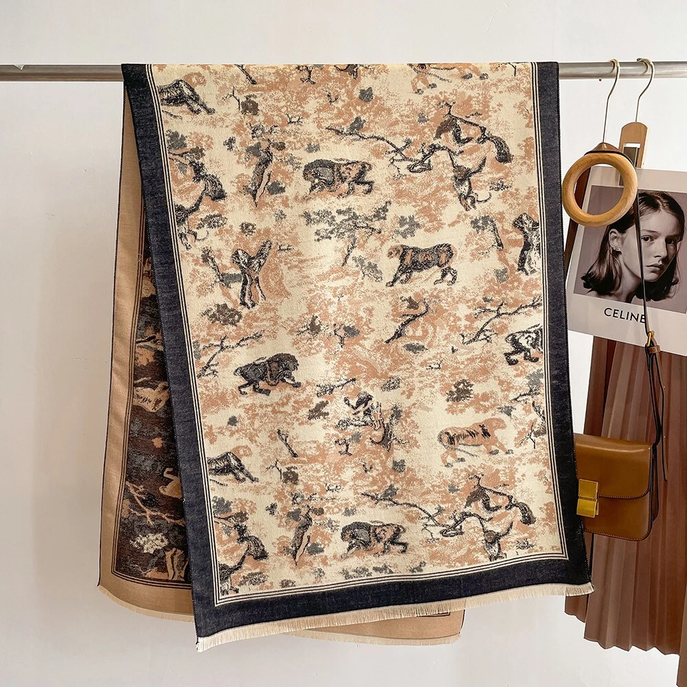 Toile Peach Print Scarf Long Neck Warmer 65cmx185cm Cashmere Blend
Opens in a new window or tab