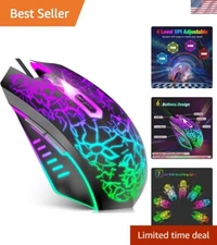 Highly Compatible Wired Gaming Mouse - 3600 DPI, RGB Lighting & Ergonomic Feel