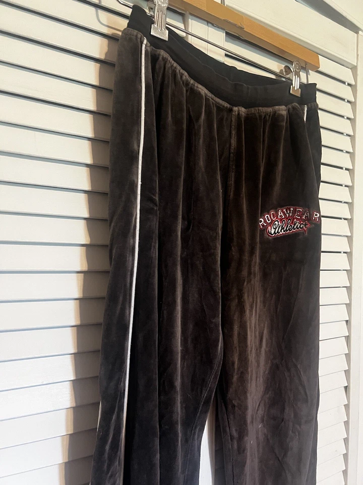 Pantalones deportivos ROCAWEAR para mujer talla mediana M bolsillos ocio terciopelo vintage Foto 2 de 4