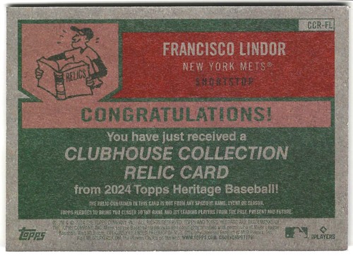 Topps Heritage Clubhouse Collection Memorabilia/Relic Cards - You Pick Upd 2/7 - Afbeelding 51 van 111