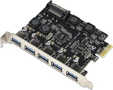 LinksTek 5-Ports PCIE USB 3.0 5Gbps Expansion Card PCIE-U305A