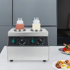 400W 86-176°F Sauce Bottle Warmer 2-Head Electric Sauce Warmer Chocolate Warmer