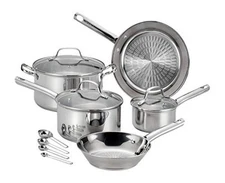 T-fal Performa Stainless Steel Cookware Set 12 Piece Induction Oven Broiler S...