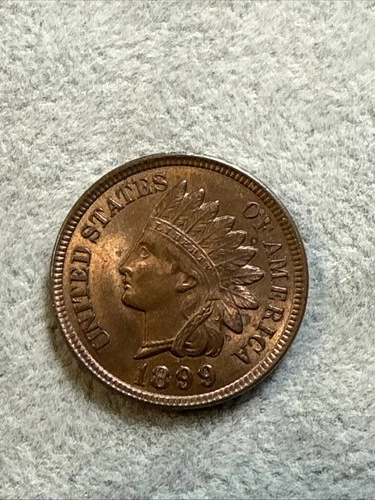 1899 Indian Head Cent Penny - AU Condition - 53SU