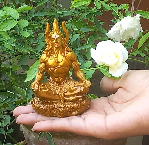 3" Elegante Señor Shiva, Murti Estatua Adiyogi ji, Mahadev, Resina Coche Tablero Regalo - Imagen 4 de 5