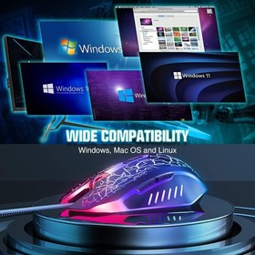 Optical Gaming Mouse - 6 Programmable Buttons, Ergonomic & Stylish RGB Design