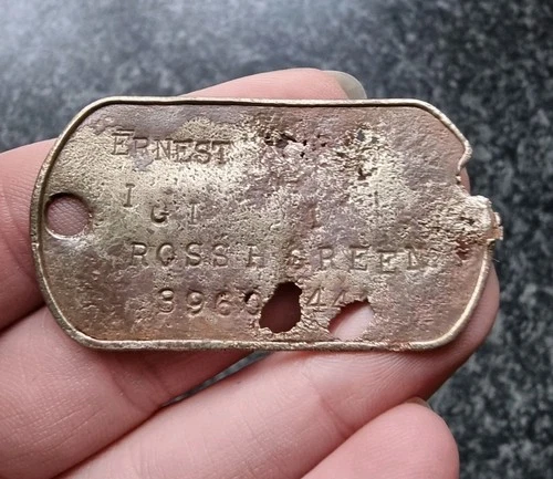 Vintage WW1 / WW2 Dog Tag Military Metal Detecting Find